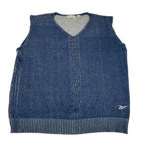Reebok Golf V-Neck Sweater Vest – Heathered Blue Men's XL – Vintage Pullover